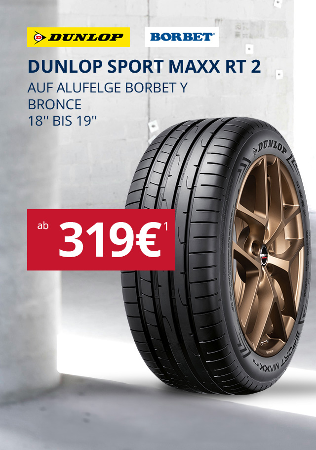 Dunlop Sport Maxx RT 2 Komplettrad-Angebot